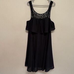 NWT Women’s TORRID Black Lined Sleeveless Ruffle Bodice Sz 14